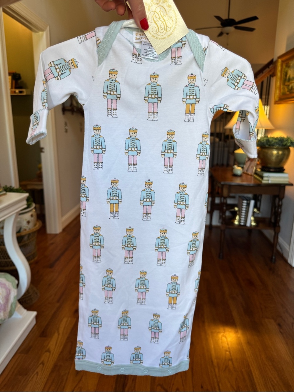 The Beaufort bonnet company  White Nutcracker PIMA baby gown (boy)